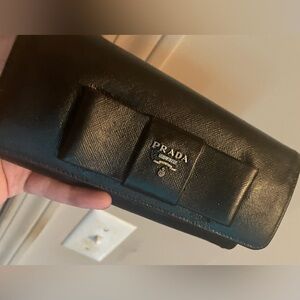Authentic Prada bow wallet black bow Prada luxury wallet